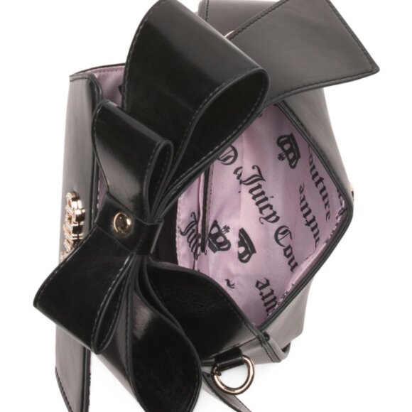 JUICY COUTURE 2pc Top Handle Shoulder Bag And Clutch Set Black - Picture 2 of 4